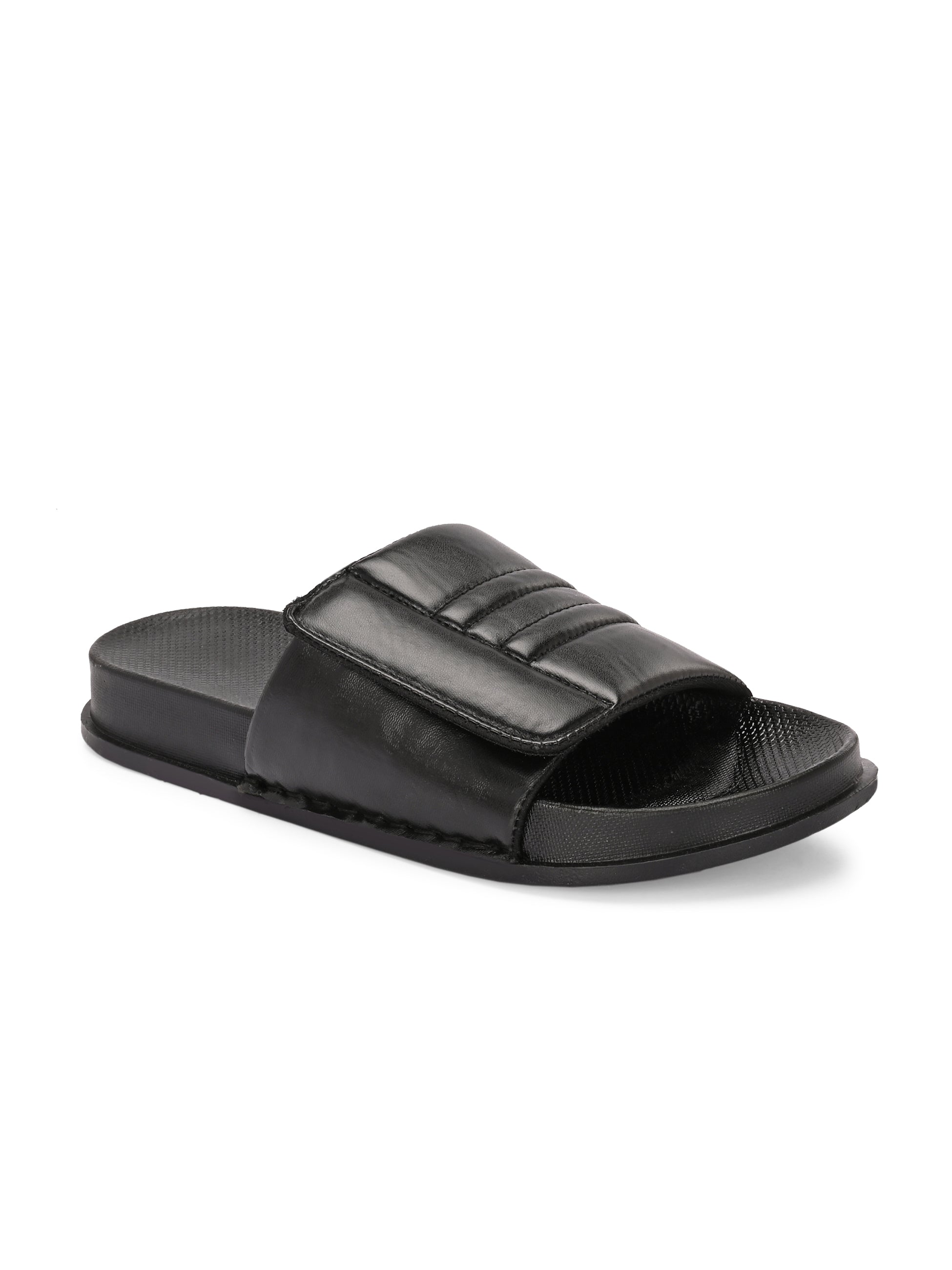 Men's Faux-Leather & Synthetic Sandals - Black