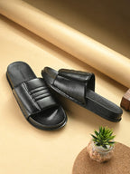 Men's Faux-Leather & Synthetic Sandals - Black