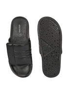 Men's Faux-Leather & Synthetic Sandals - Black