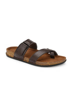 Men's Leather & Synthetic Sandals - Brown