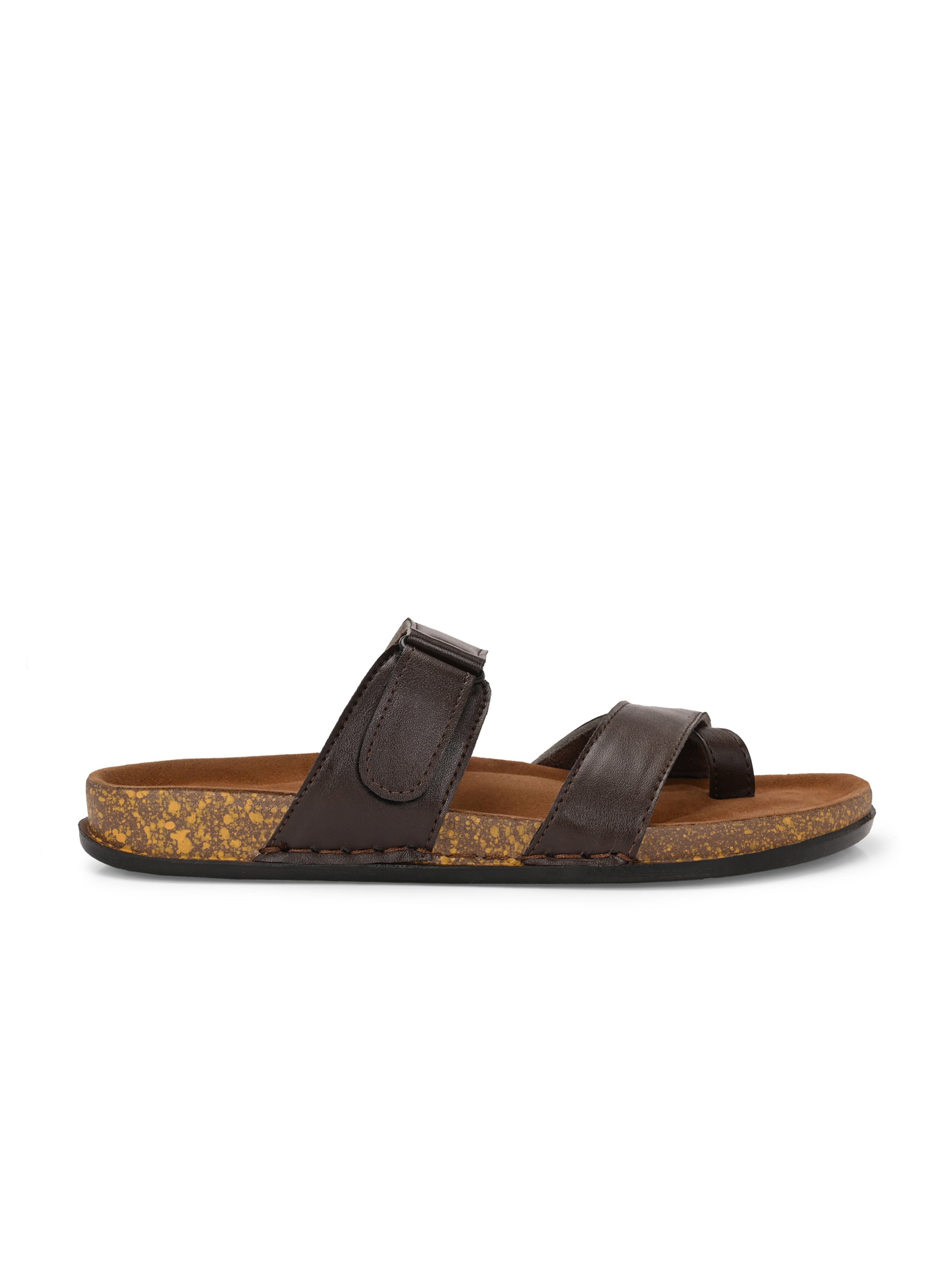 Men's Leather & Synthetic Sandals - Brown