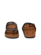 Men's Leather & Synthetic Sandals - Brown
