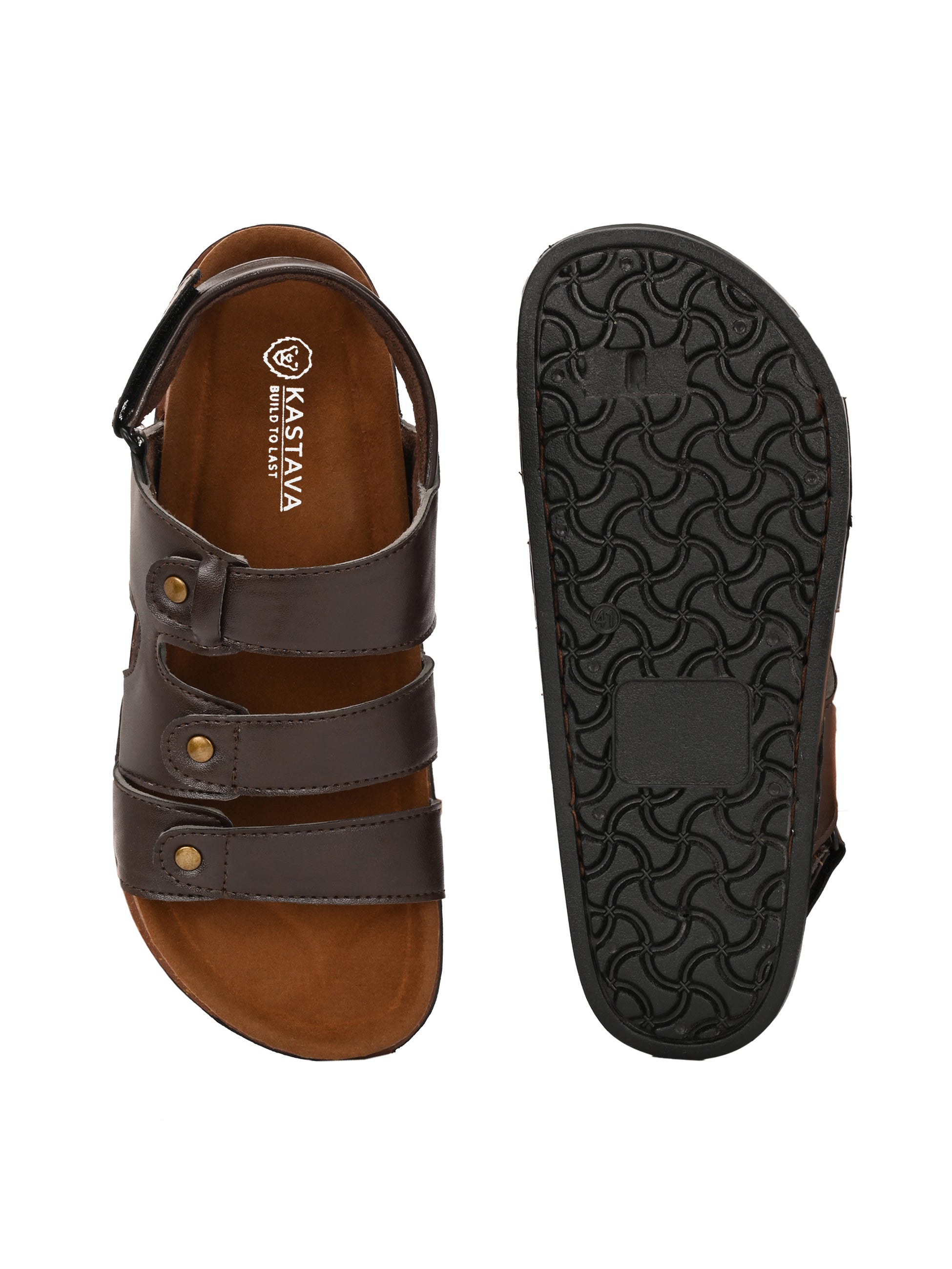 Men's Leather Sandals - Brown