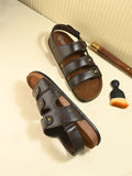 Men's Leather Sandals - Brown