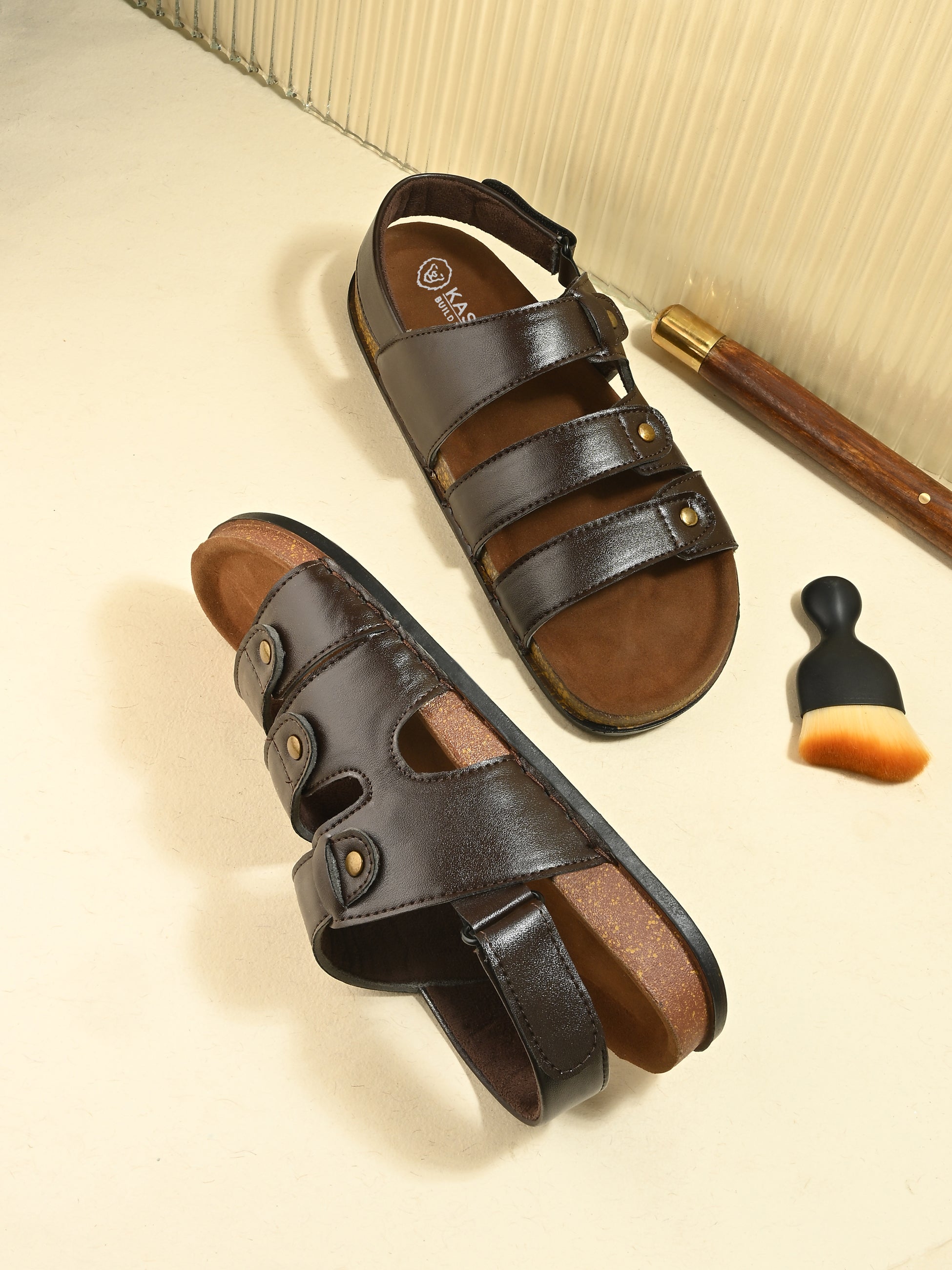 Men's Handcrafted Genuine Leather Cross-Strap Sandals