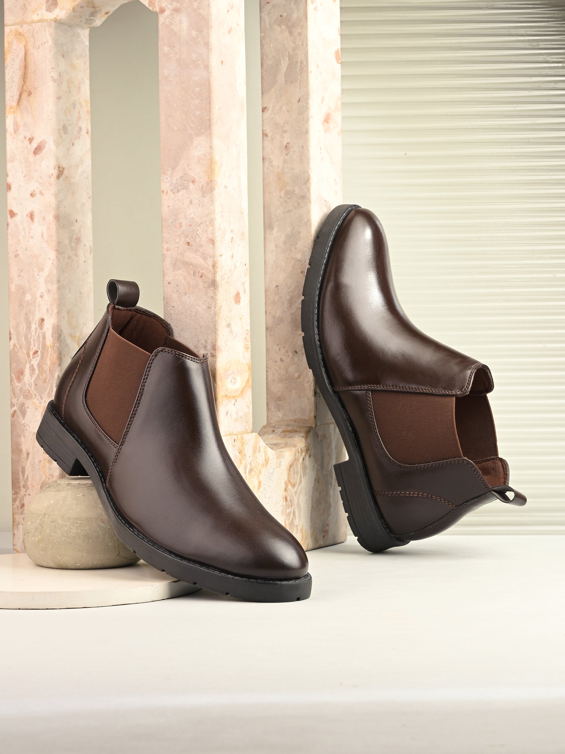 Men's Synthetic Boots - Brown