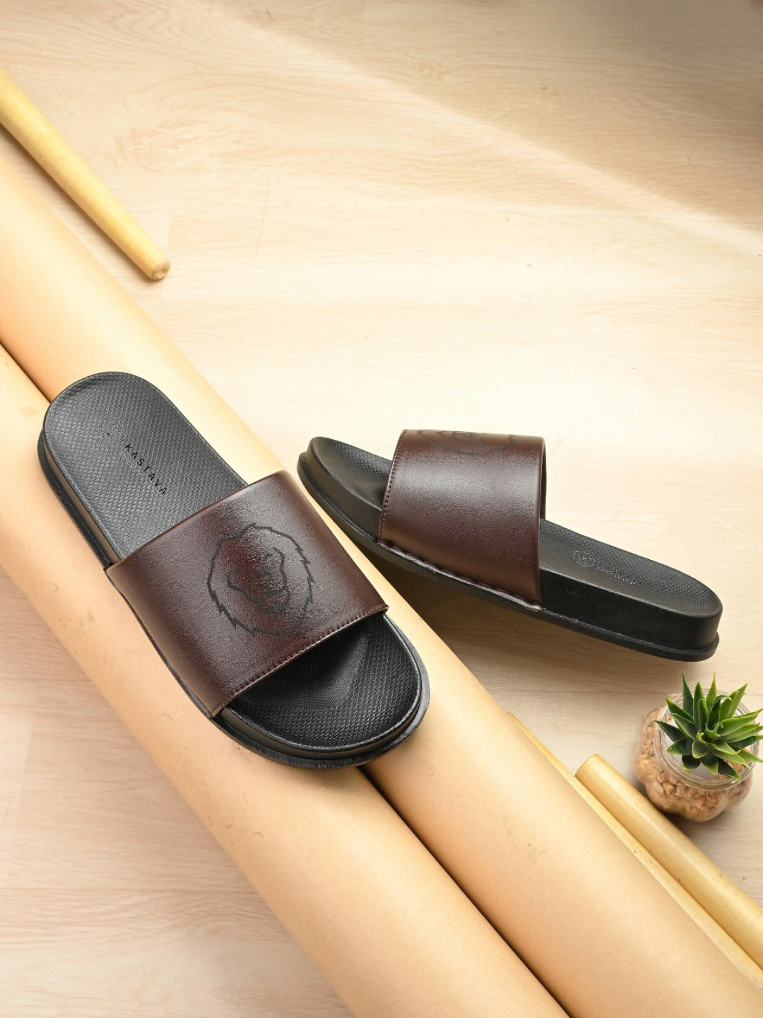 Men's Synthetic Sandals - Brown