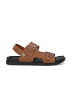 Men's Leather & Rubber Sandals - Brown