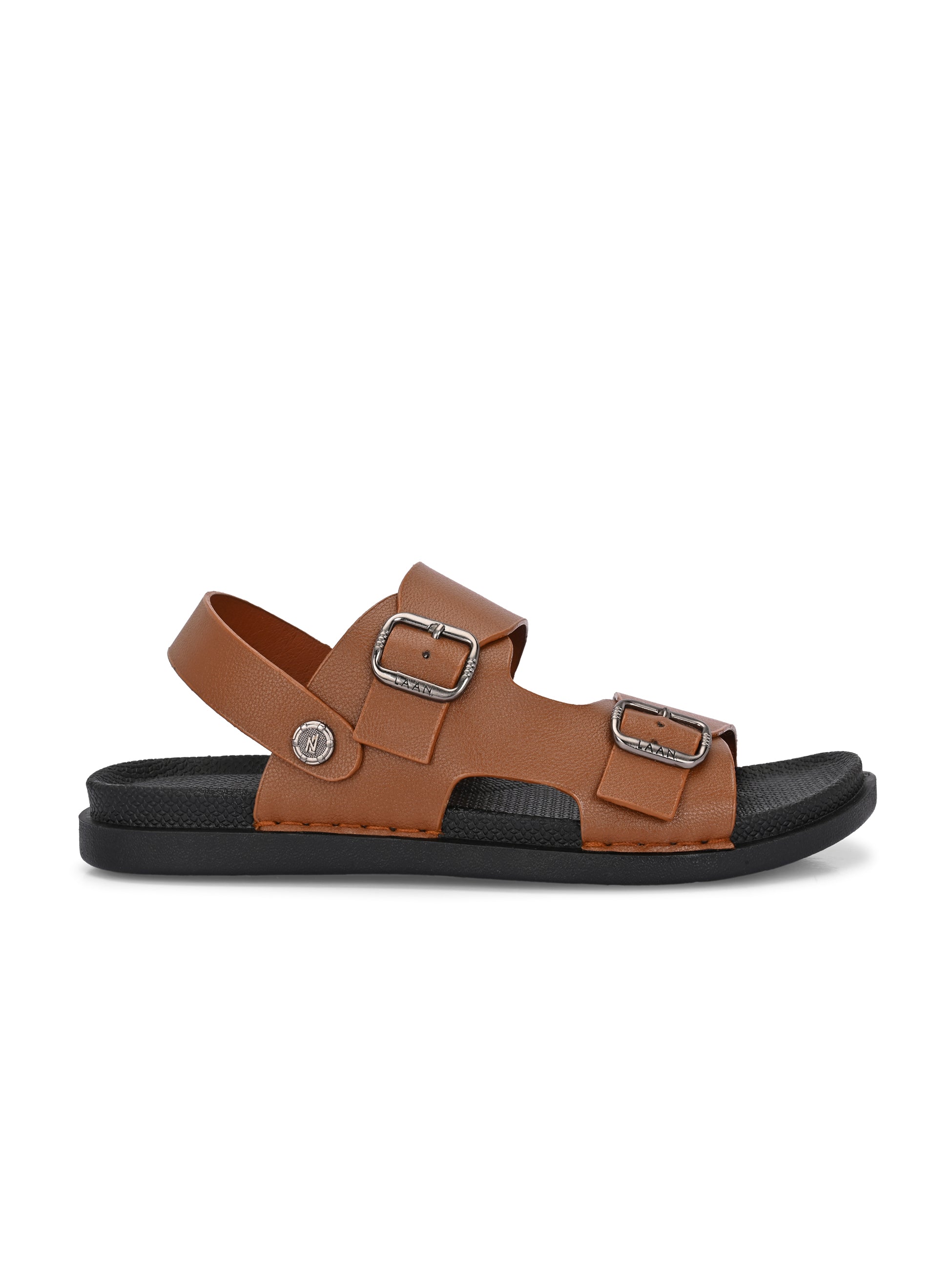 Men's Leather & Rubber Sandals - Brown