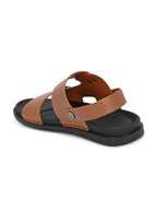 Men's Leather & Rubber Sandals - Brown