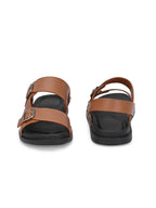 Men's Leather & Rubber Sandals - Brown