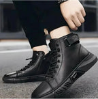 Men's Faux-Leather & Synthetic Boots - Black