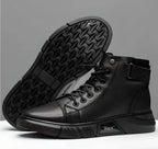 Men's Faux-Leather & Synthetic Boots - Black