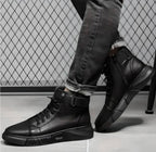 Men's Faux-Leather & Synthetic Boots - Black