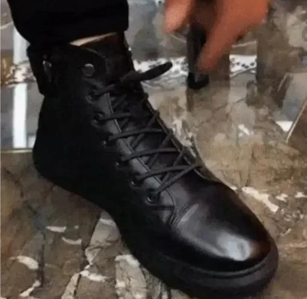 Men's Faux-Leather & Synthetic Boots - Black