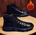 Men's Faux-Leather & Synthetic Boots - Black