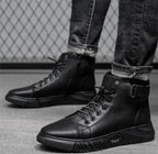 Men's Faux-Leather & Synthetic Boots - Black